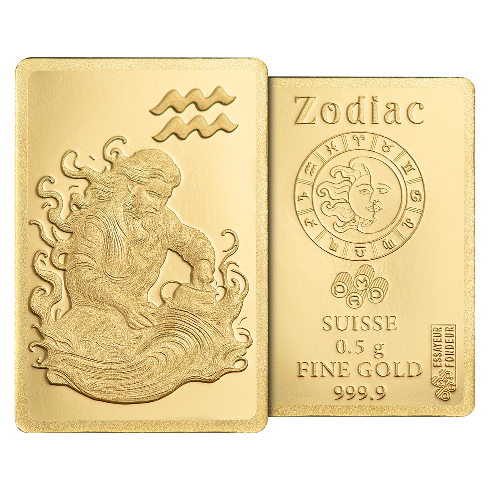 Buy 0.5 g Gold Zodiac Aquarius Bar, image 5