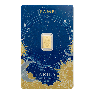 0.5 g Gold Zodiac Aries Bar