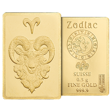 Buy 0.5 g Gold Zodiac Aries Bar, image 5