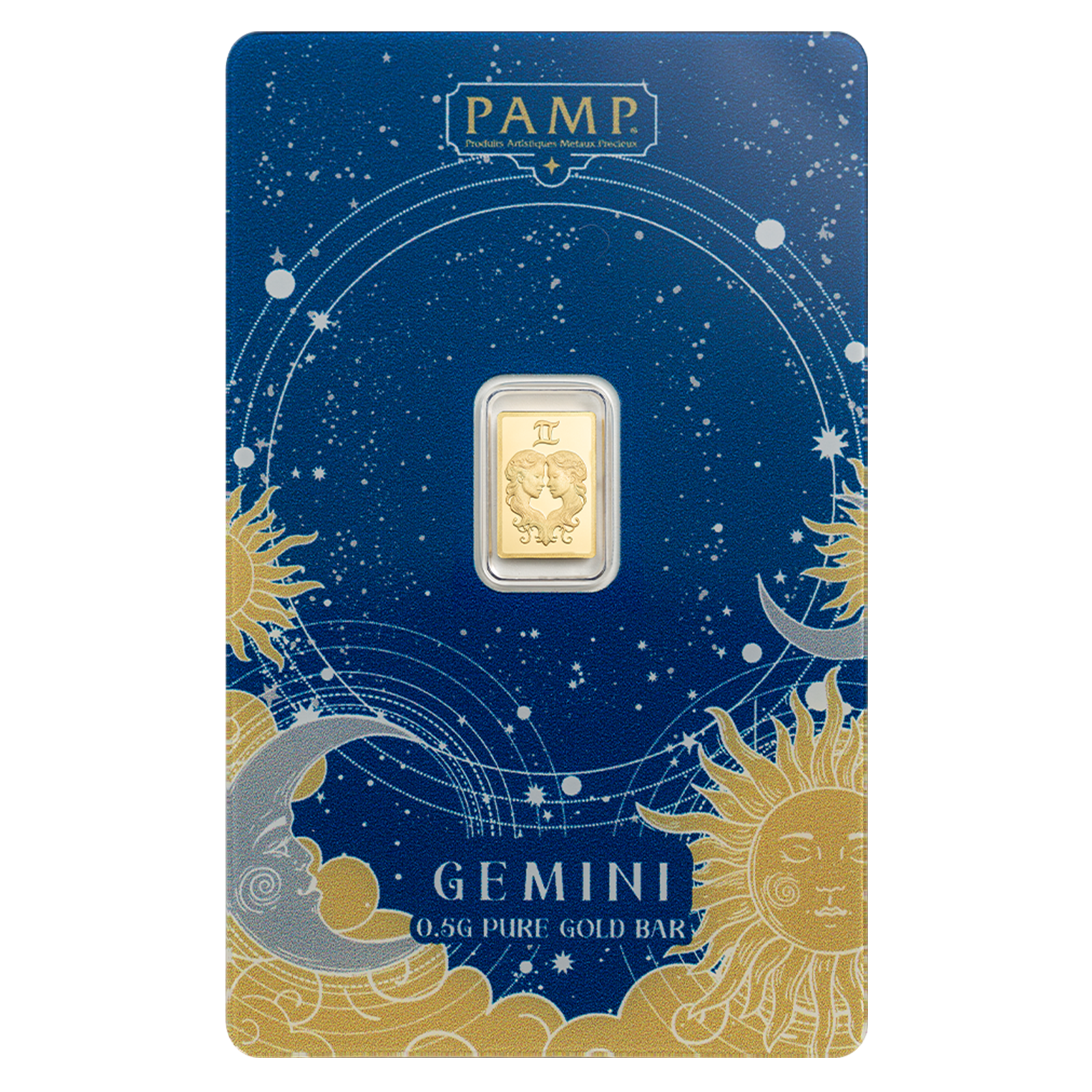 Buy 0.5 g Gold Zodiac Gemini Bar, image 0