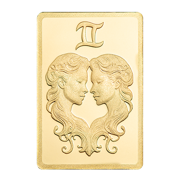 Buy 0.5 g Gold Zodiac Gemini Bar, image 2
