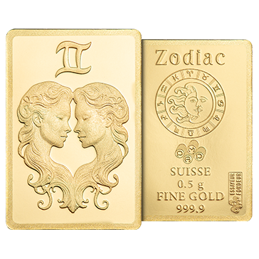 Buy 0.5 g Gold Zodiac Gemini Bar, image 5
