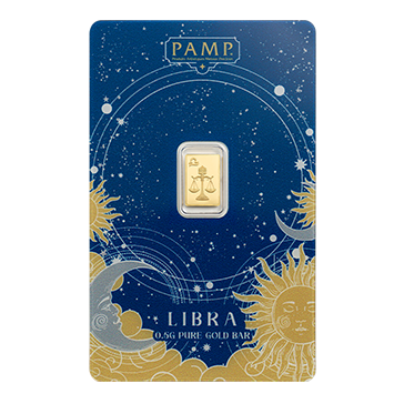 Buy 0.5 g Gold Zodiac Libra Bar, image 0
