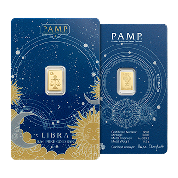 Buy 0.5 g Gold Zodiac Libra Bar, image 4