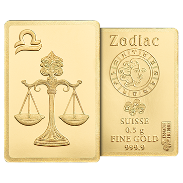Buy 0.5 g Gold Zodiac Libra Bar, image 5