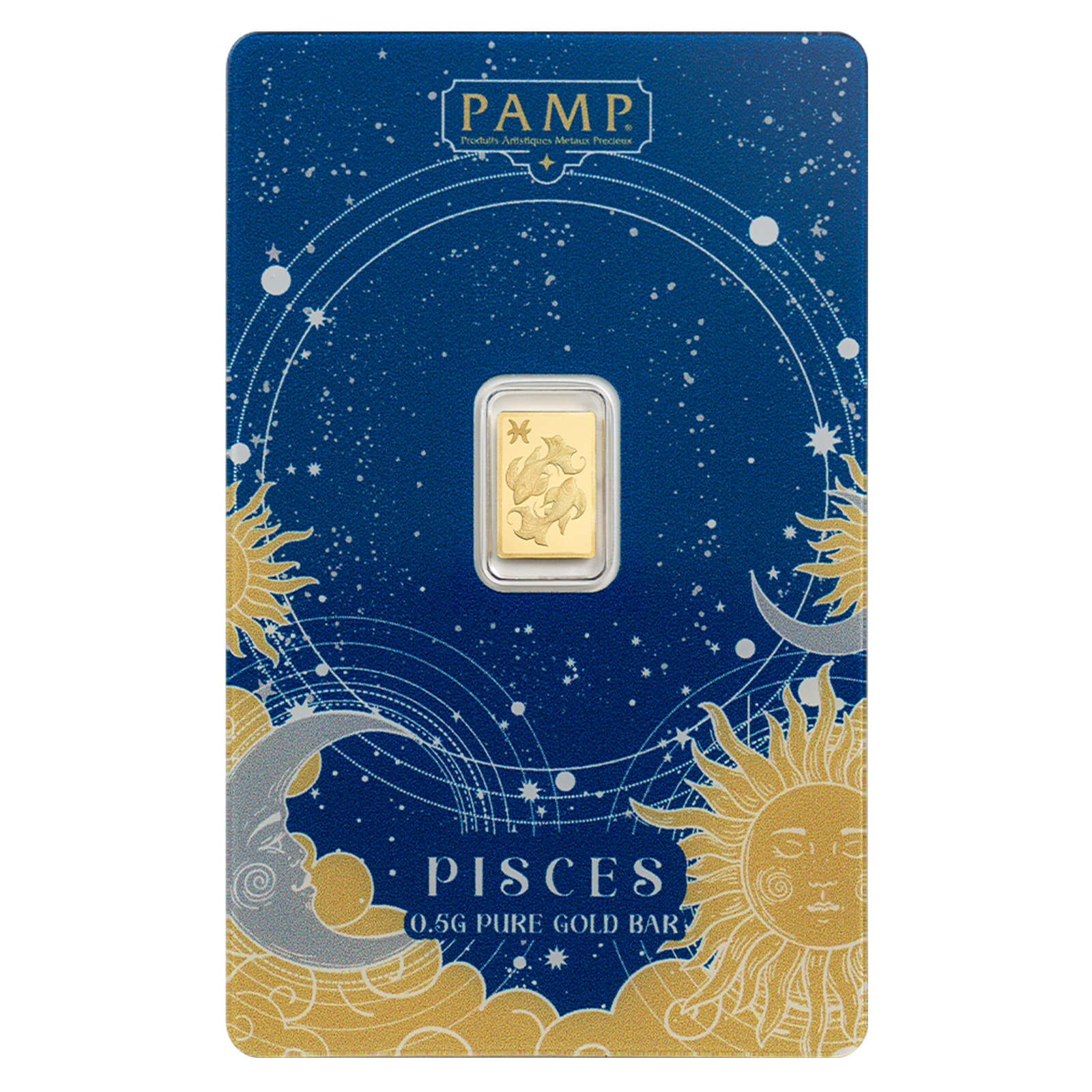 Buy 0.5 g Gold Zodiac Pisces Bar, image 0
