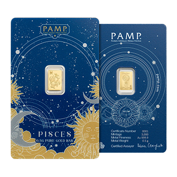 Buy 0.5 g Gold Zodiac Pisces Bar, image 4