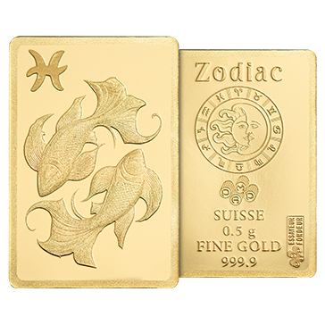 Buy 0.5 g Gold Zodiac Pisces Bar, image 5