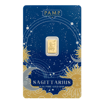 Buy 0.5 g Gold Zodiac Sagittarius Bar, image 0