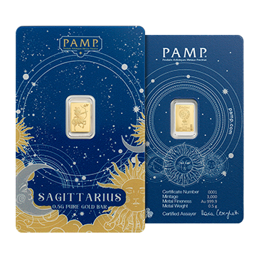 Buy 0.5 g Gold Zodiac Sagittarius Bar, image 4