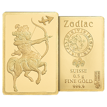 Buy 0.5 g Gold Zodiac Sagittarius Bar, image 5