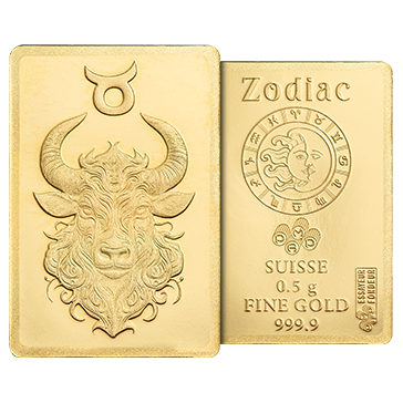 Buy 0.5 g Gold Zodiac Taurus Bar, image 5