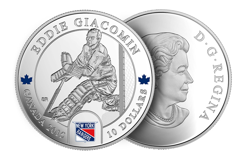 Buy 1/2 oz Silver NHL® Goalie Coins: Eddie Giacomin, image 2