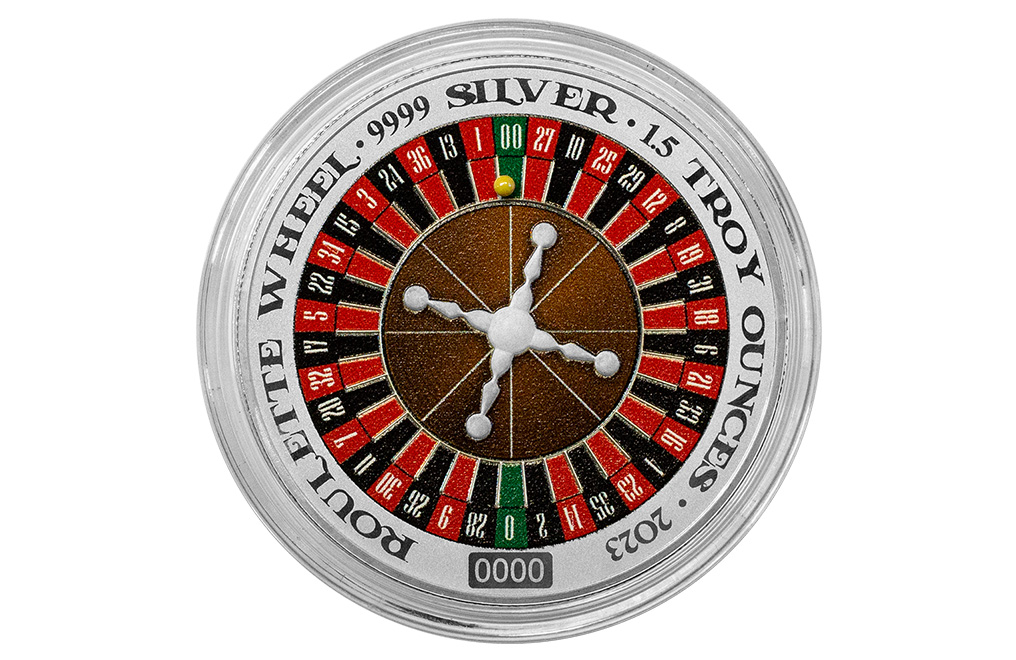 Buy 1.5 oz Silver Spinning Roulette Wheel Coin (2023), image 3