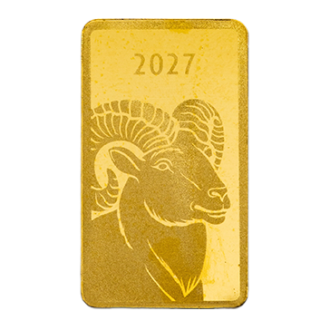 Buy 1 g Gold Lunar Year of the Goat Bar (2027), image 1