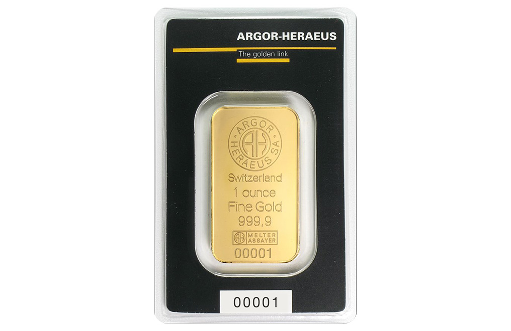 Sell 1 oz Gold Bars - Argor Heraeus (in untampered assay only), image 0