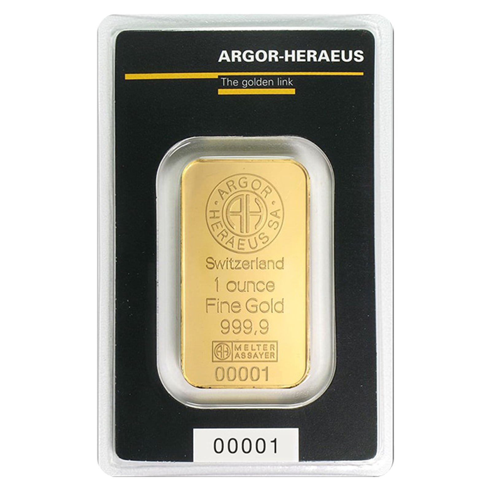 1 oz Gold Bars - Argor Heraeus (w/ assay), image 0