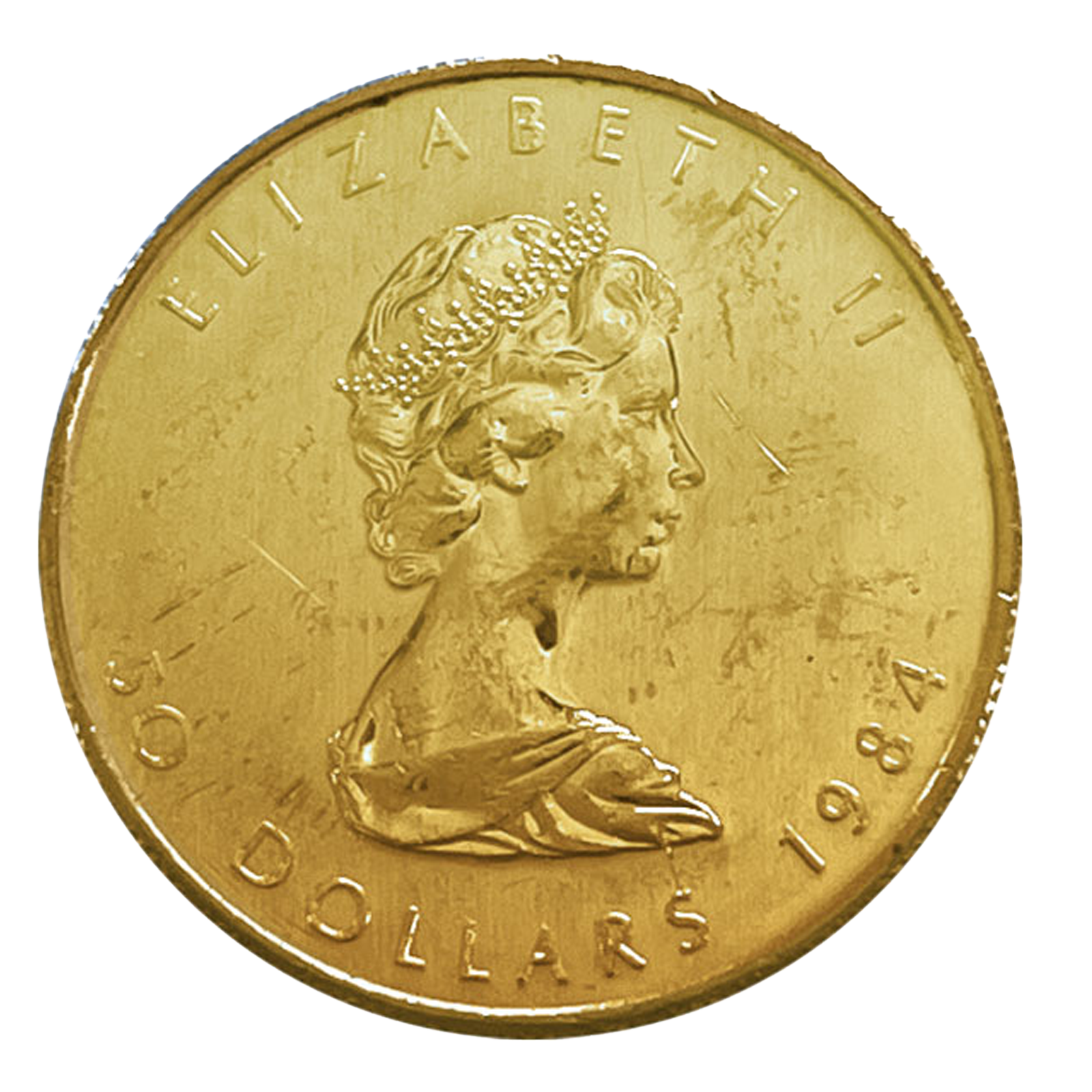 1 oz Gold Maple Leaf Coin (wear and tear), image 1