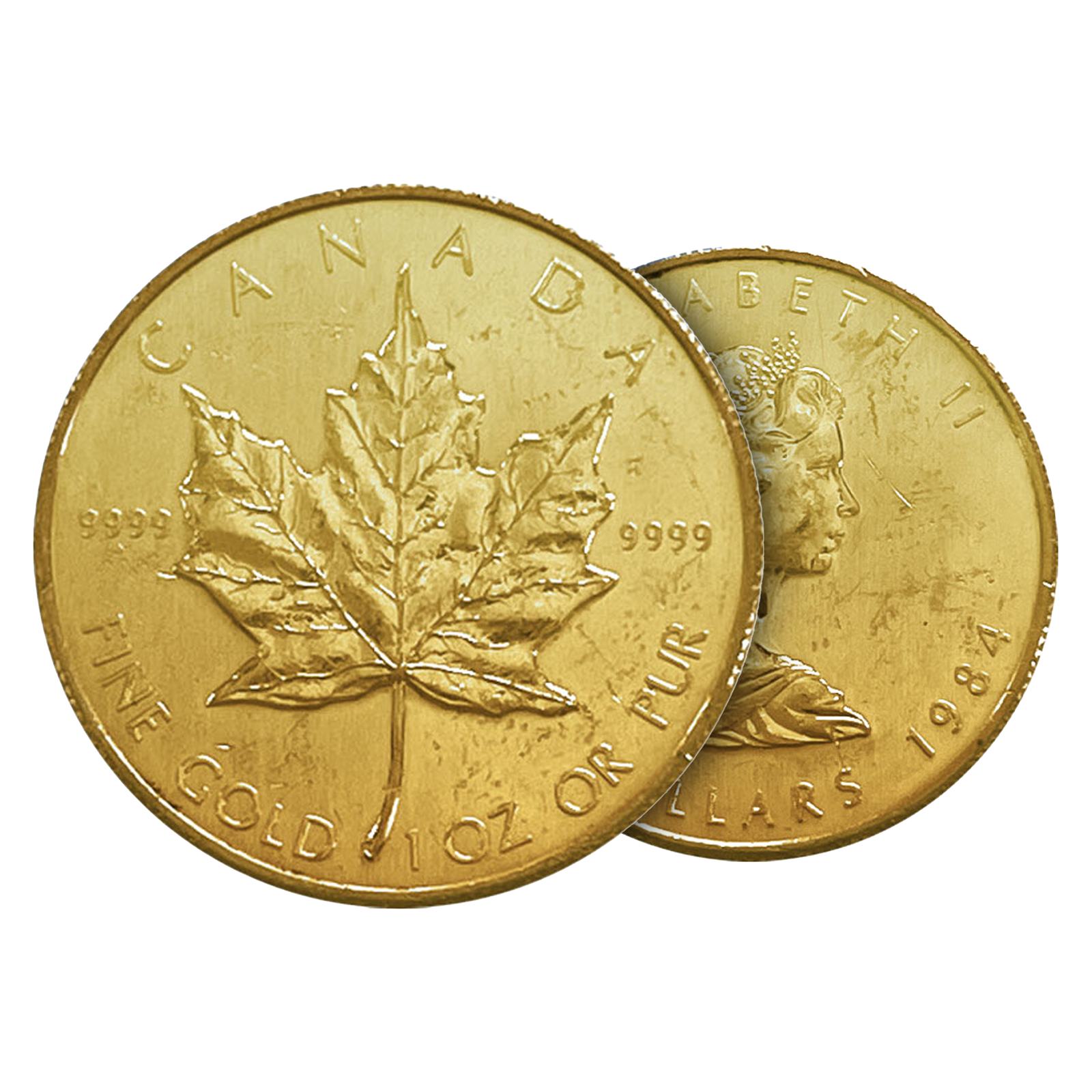 1 oz Gold Maple Leaf Coin (wear and tear), image 2