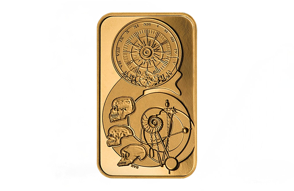 Buy 1 oz Gold Spiral of Time Bar, image 1