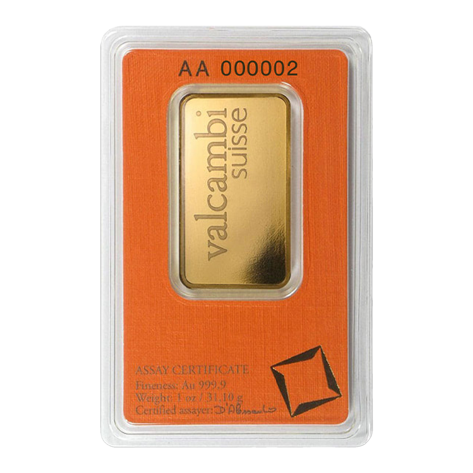 Valcambi Suisse 1 oz Gold Bars (w/ assay), image 1