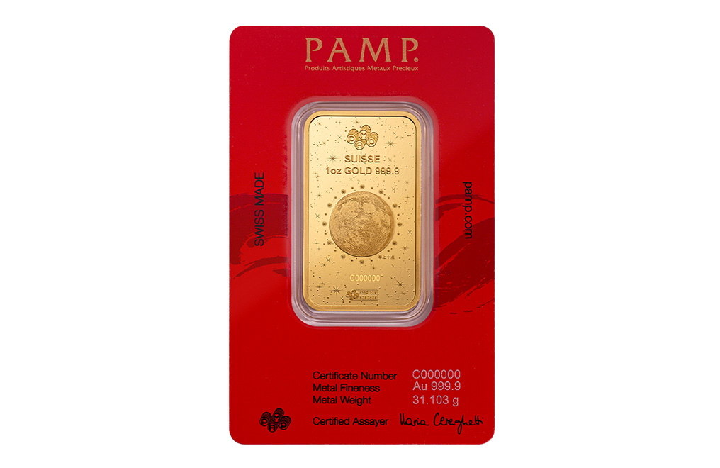 Buy 1 oz Gold Year of the Snake PAMP White Snake Bar, image 1