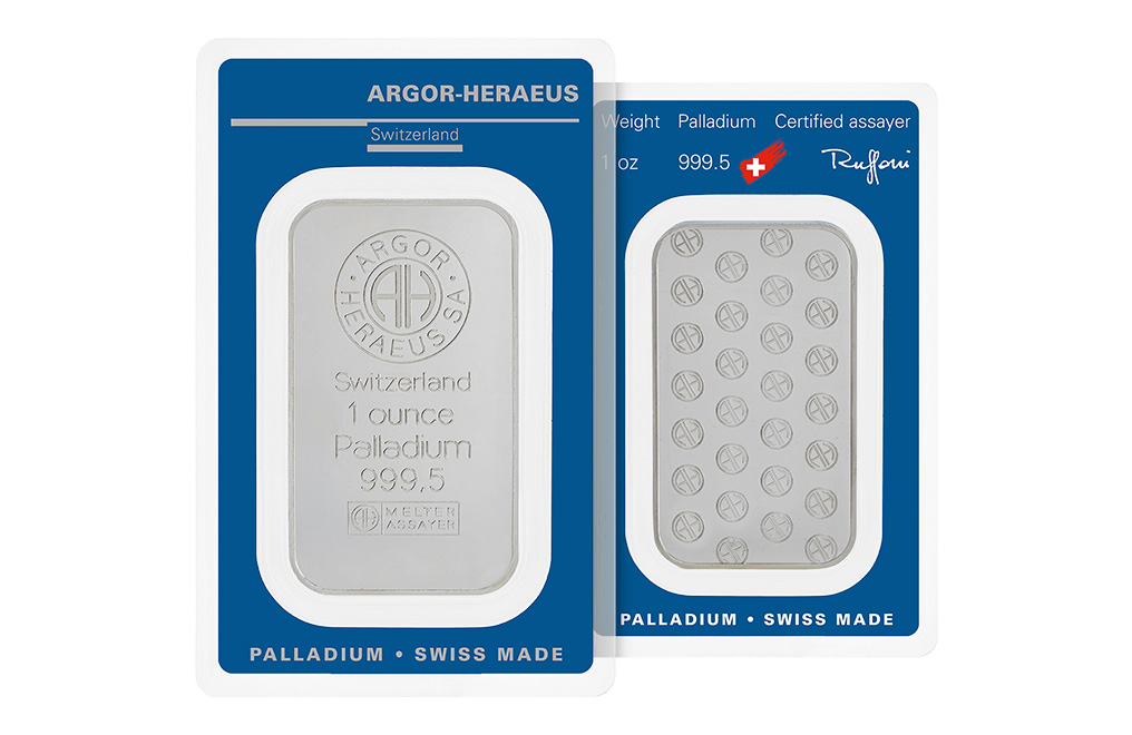 Buy 1 oz Palladium Bars - Argor Heraeus (w/ assay), image 2