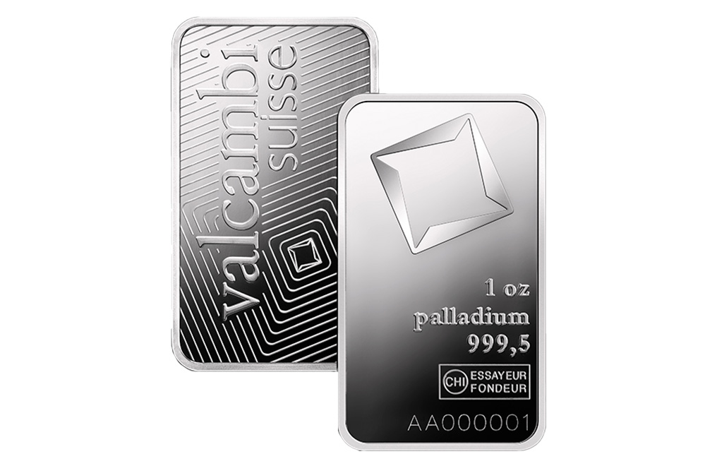 Buy 1 oz Palladium Bars - Valcambi Suisse (w/ assay), image 2