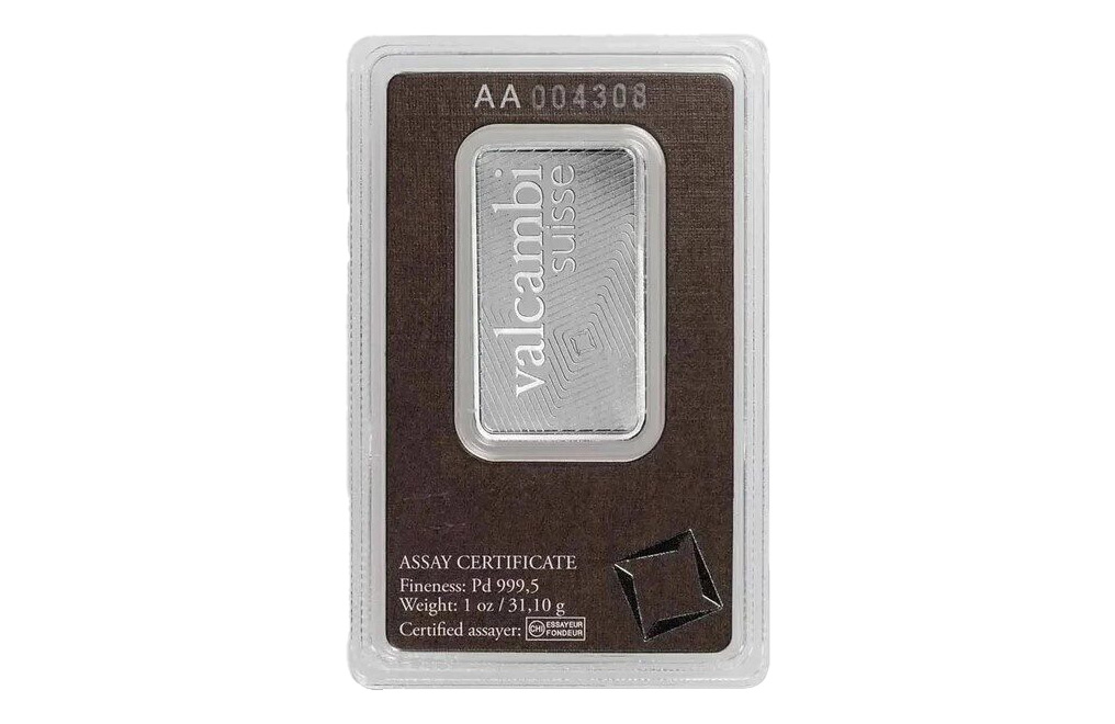 Buy 1 oz Palladium Bars - Valcambi Suisse (w/ assay), image 3