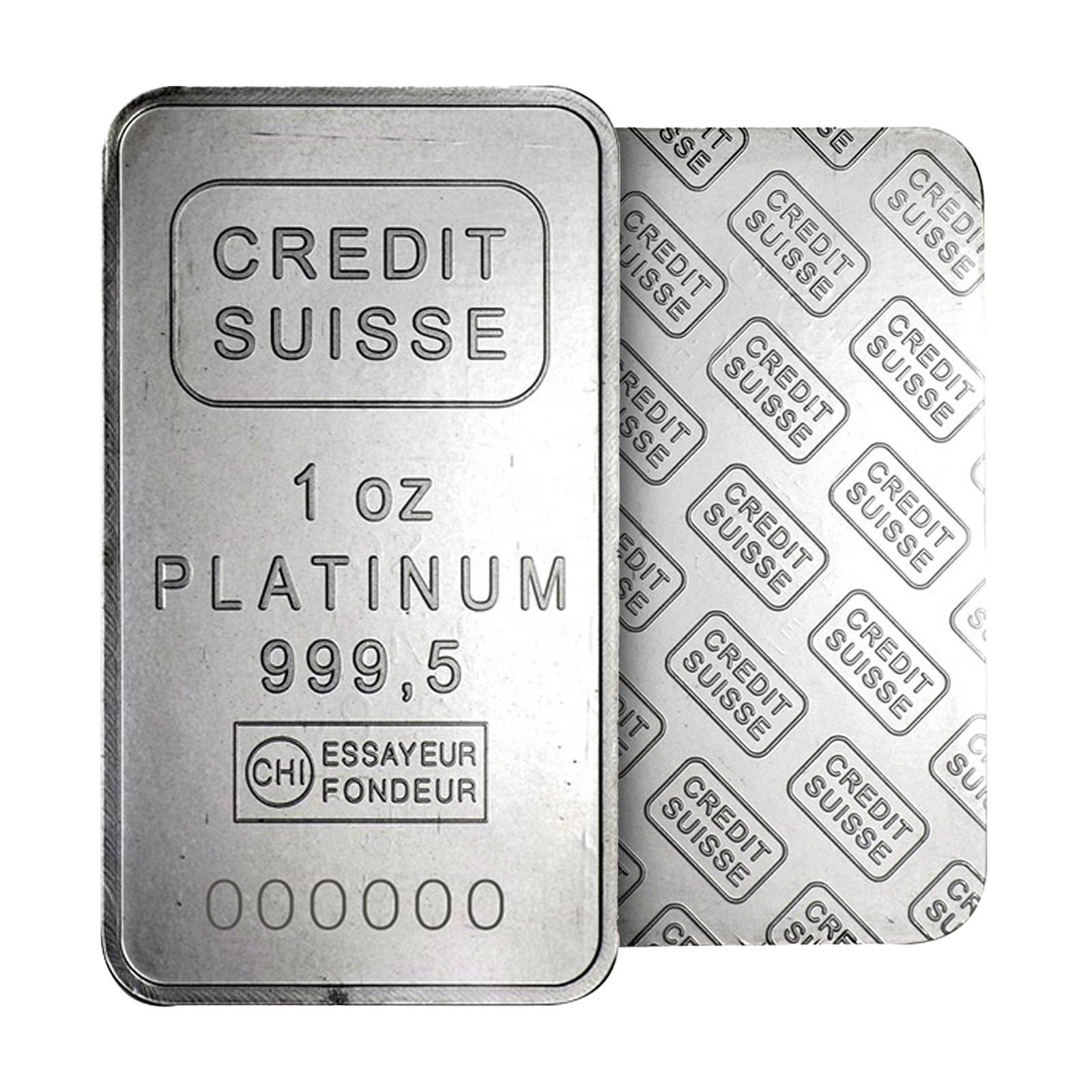 1 oz Platinum Credit Suisse Bars, image 2