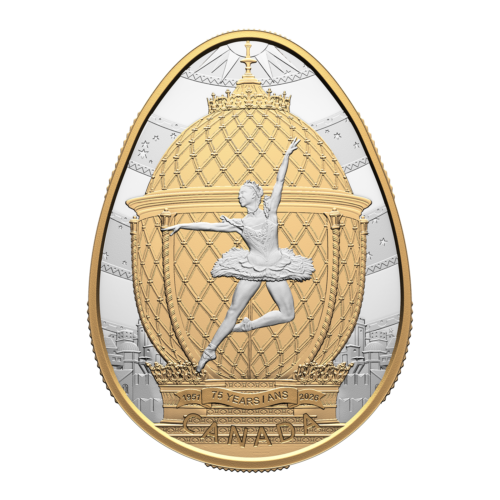 Buy 1 oz Silver 75th Anniversary of the National Ballet of Canada Gold-Plated Coin (2026), image 0
