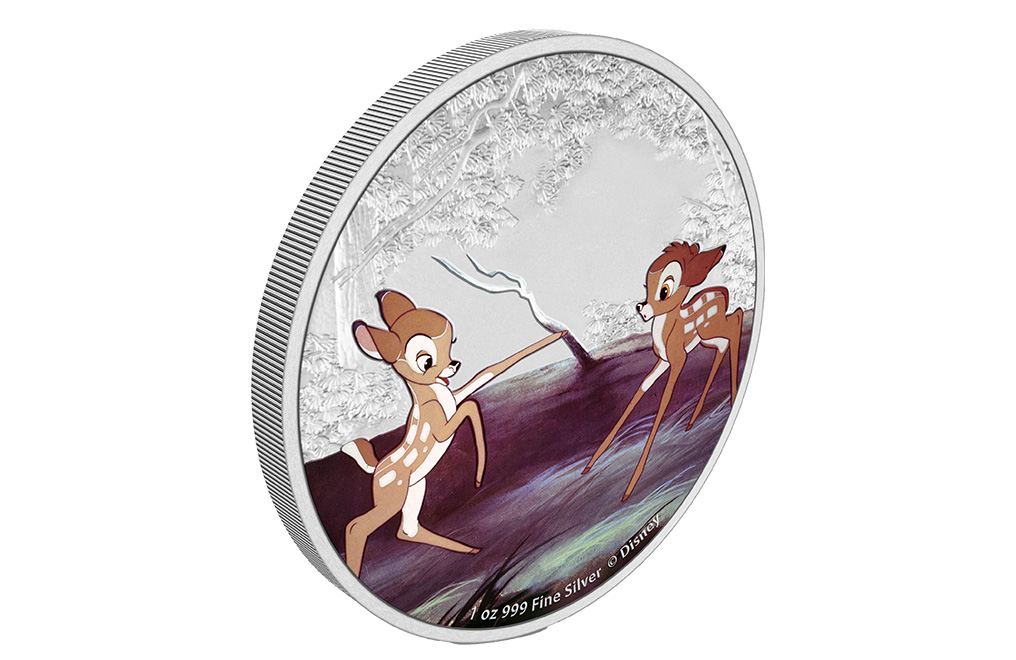 Buy 1 oz Silver Bambi 80th Anniversary Bambi and Faline Coin (2022), image 3