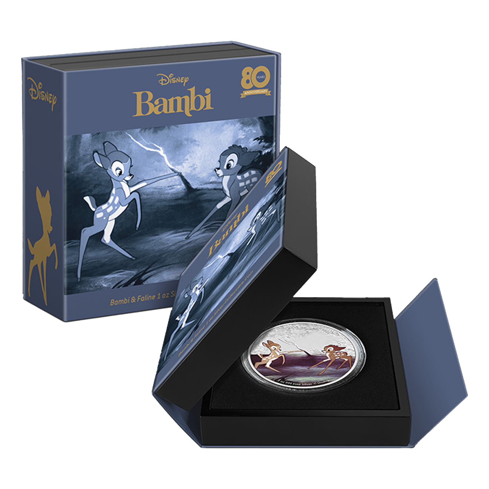 Buy 1 oz Silver Bambi 80th Anniversary Bambi and Faline Coin (2022), image 3