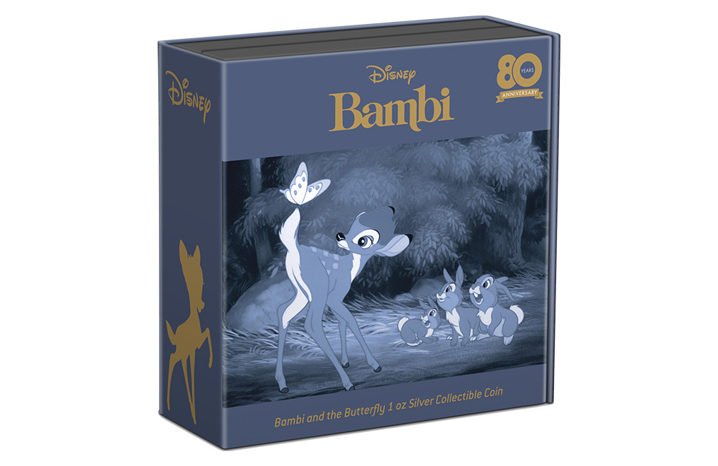 Buy 1 oz Silver Bambi 80th Anniversary Bambi and Butterfly Coin (2022), image 5