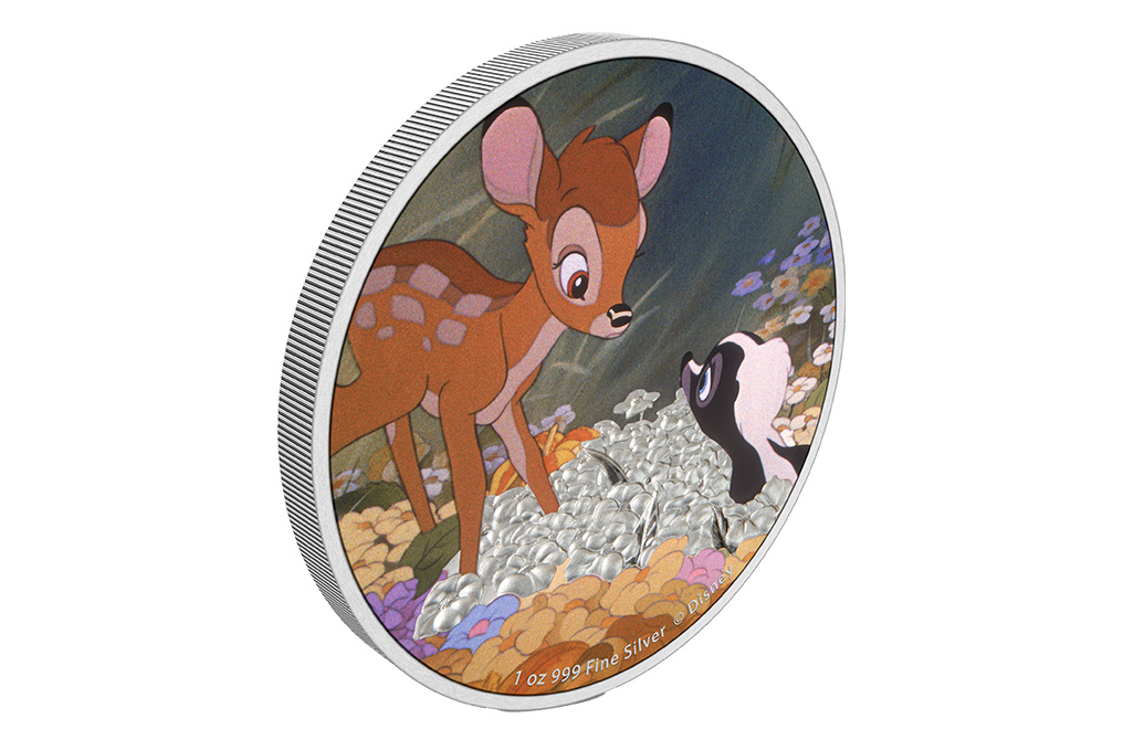 Buy 1oz Silver Bambi 80th Anniversary Bambi and Flower Coin (2022), image 3