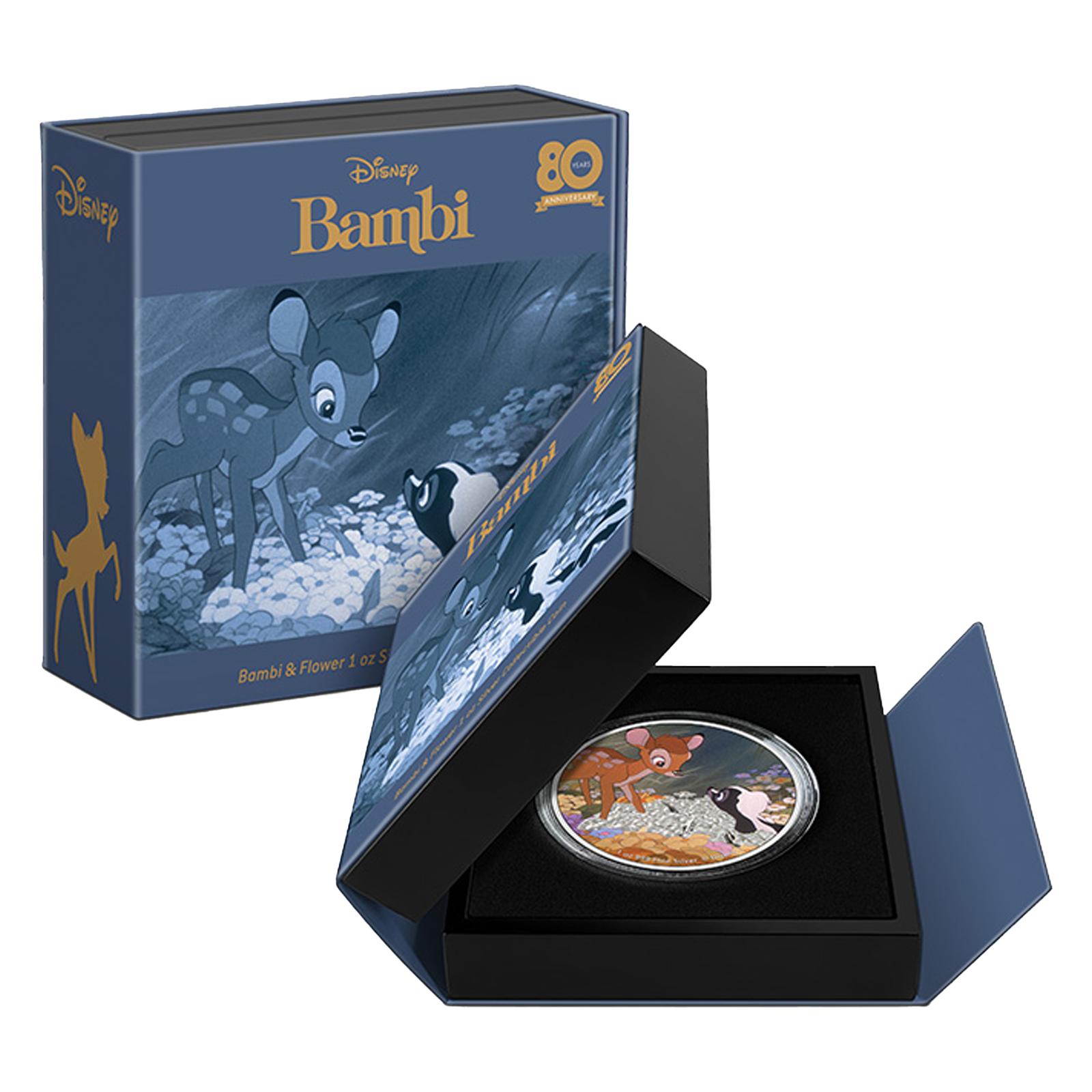 Buy 1oz Silver Bambi 80th Anniversary Bambi and Flower Coin (2022), image 3