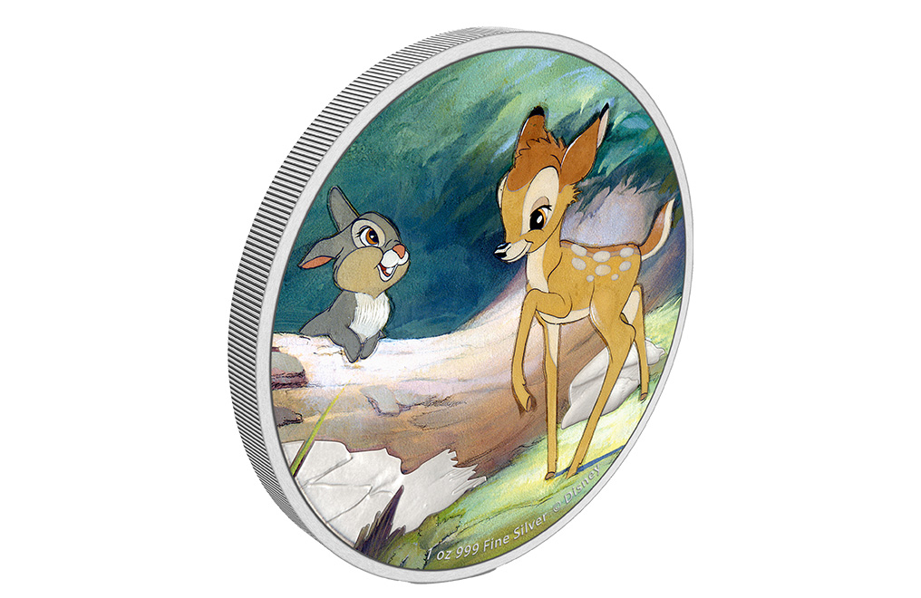 Buy 1 oz Silver Bambi 80th Anniversary Bambi and Thumper Coin (2022), image 3