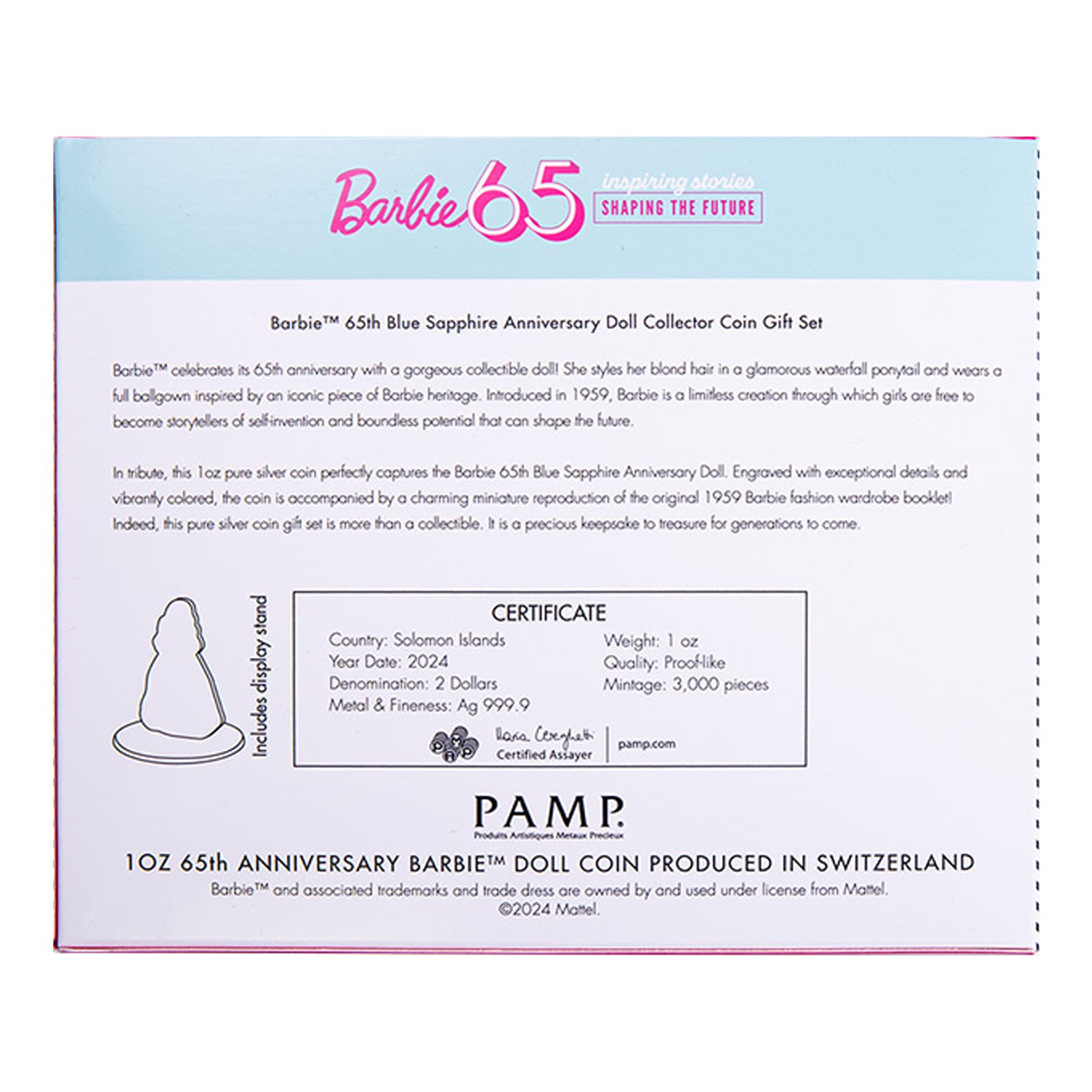 Buy 1 oz Silver Barbie® Blue Sapphire 65th Anniversary, image 5