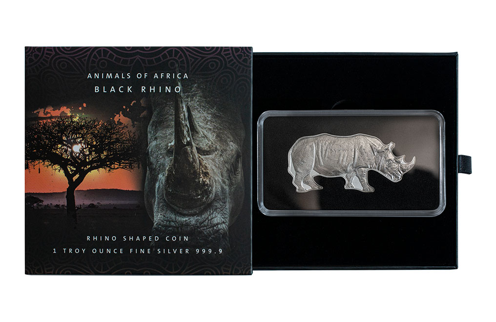 Buy 1 oz Silver Animals of Africa Black Rhino Coin (2022), image 2