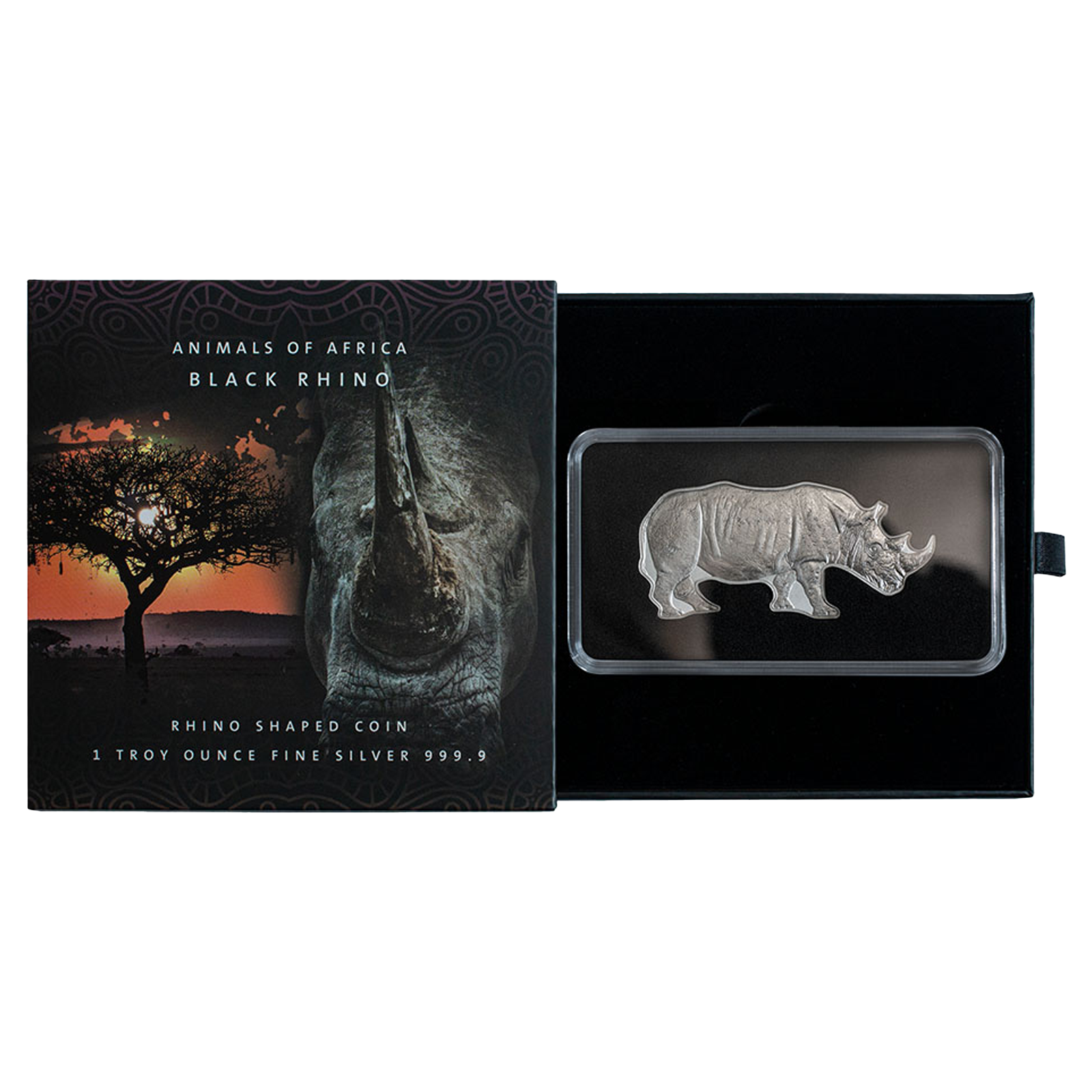 Buy 1 oz Silver Animals of Africa Black Rhino Coin (2022), image 2