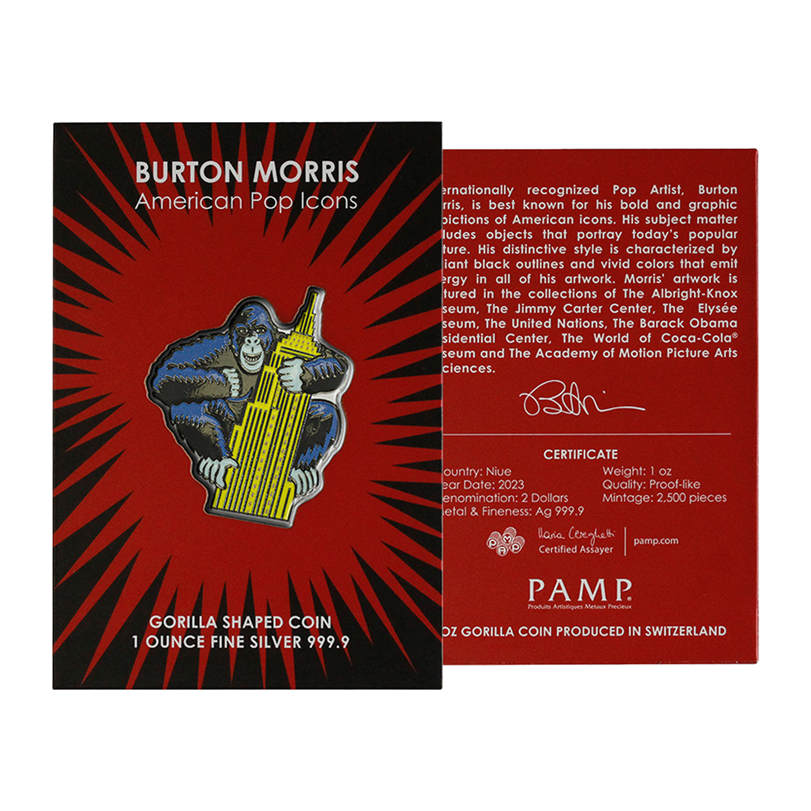 Buy 1 oz Silver Burton Morris Gorilla Coin (2023), image 3