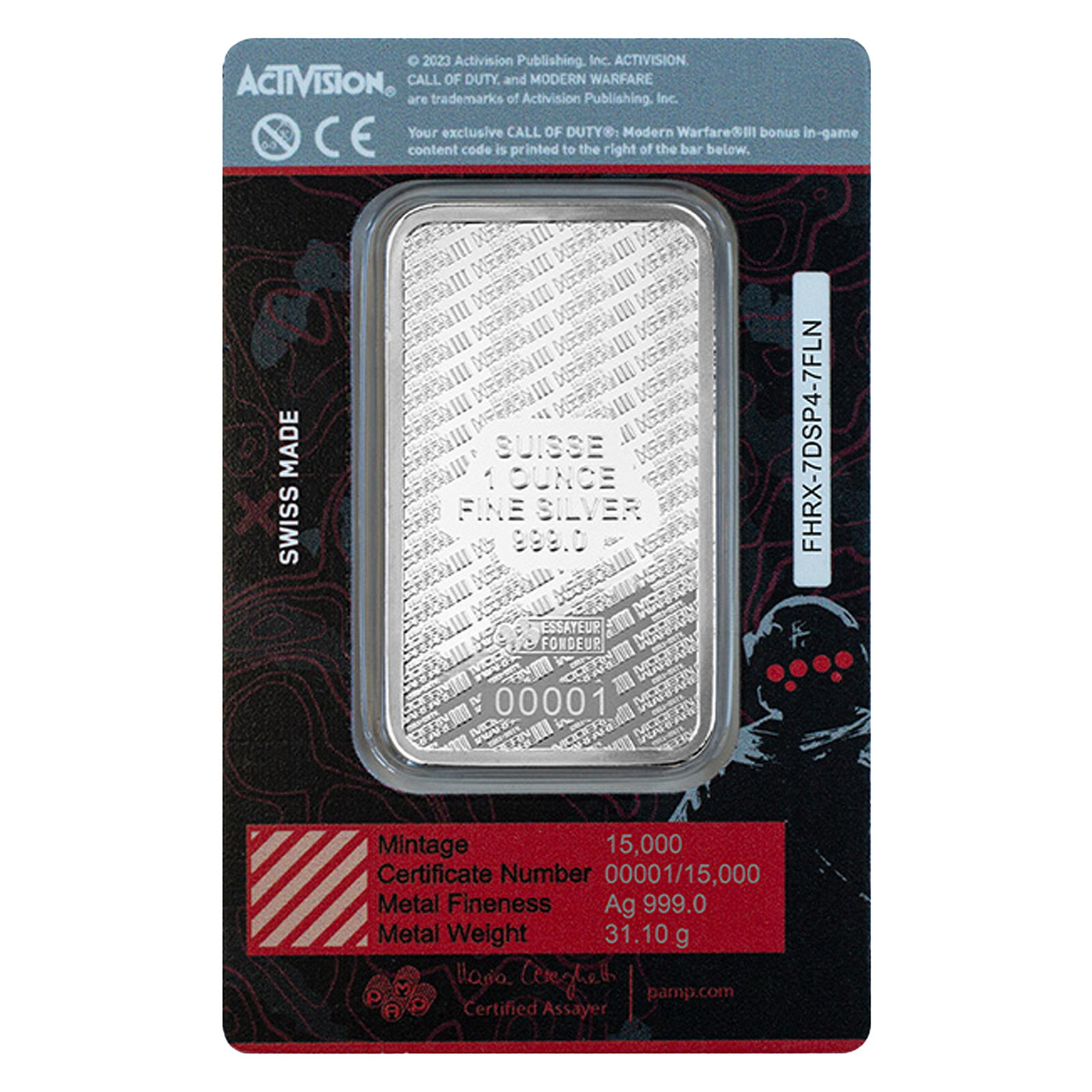 Buy 1 oz Silver Call of Duty® 20th Anniversary Bar (2024), image 1