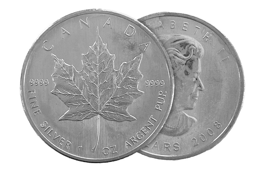 Buy 1 oz Canadian Silver Maple Leaf Coins (wear & tear), image 2