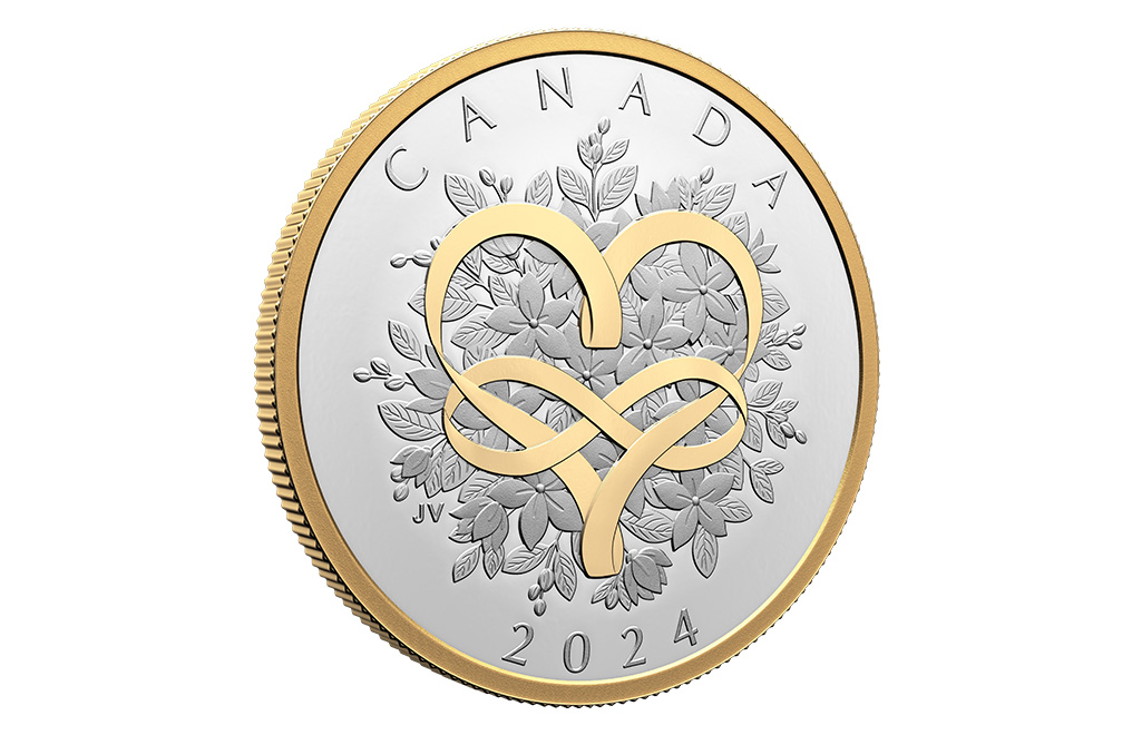 Buy 1 oz Silver Celebrate Love Gold Plated Coin (2024), image 2