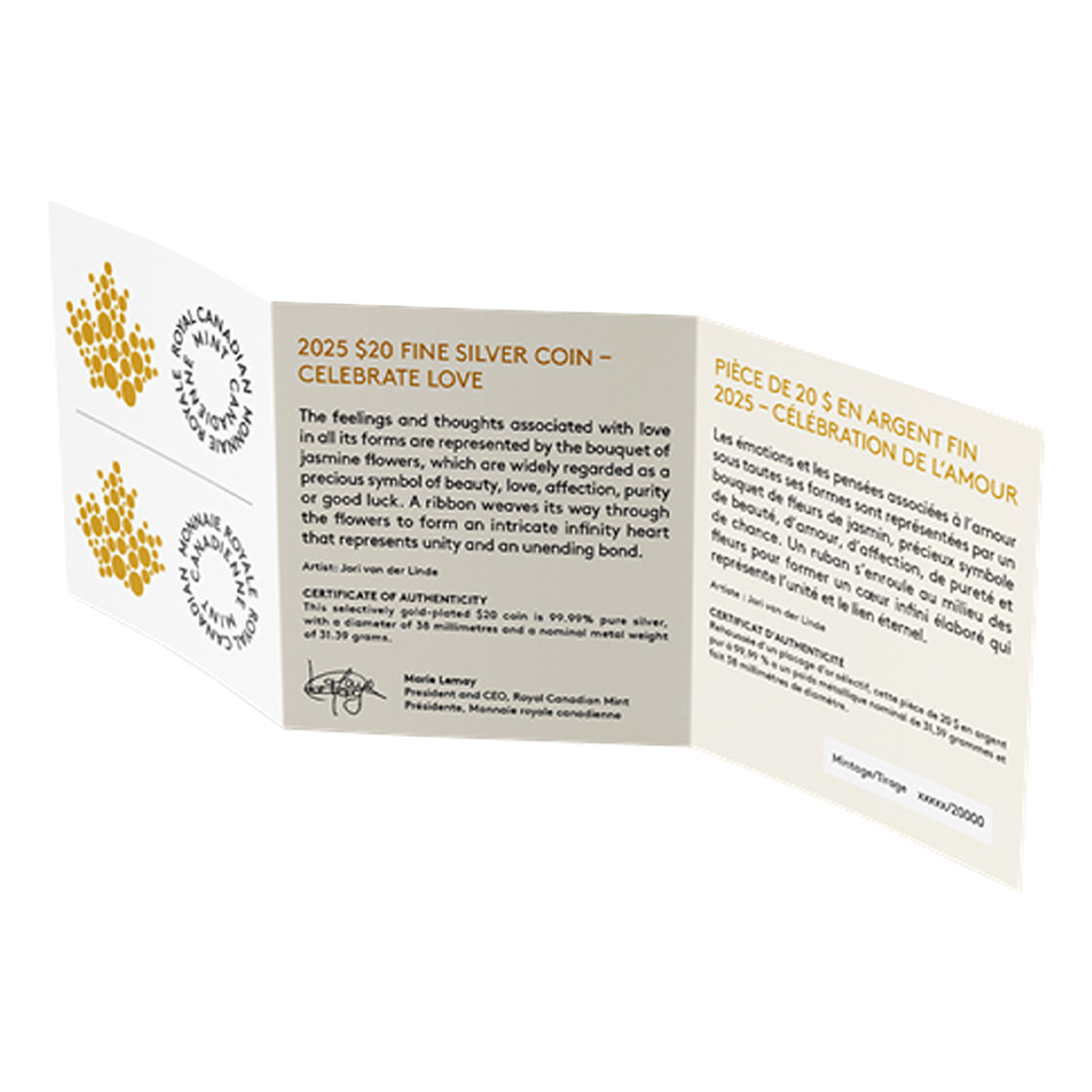 Buy 1 oz Silver Celebrate Love Gold Plated Coin (2025), image 5