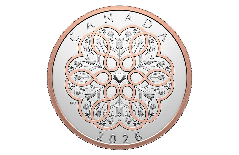 Buy 1 oz Silver Celebrate Love Rose Gold Plated Coin (2026) {US Shipping the week of Feb 16th}, image 0