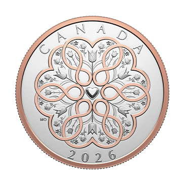 Buy 1 oz Silver Celebrate Love Rose Gold Plated Coin (2026), image 1