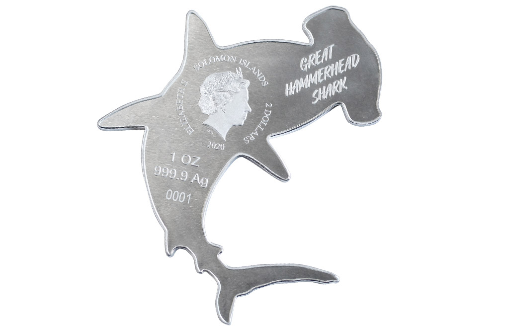 Buy 1 oz Silver Coin .9999 - Hammerhead Shark, image 1