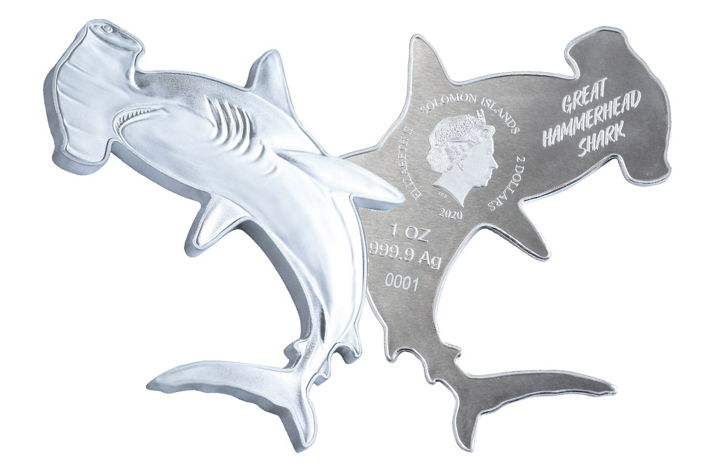 Buy 1 oz Silver Coin .9999 - Hammerhead Shark, image 2