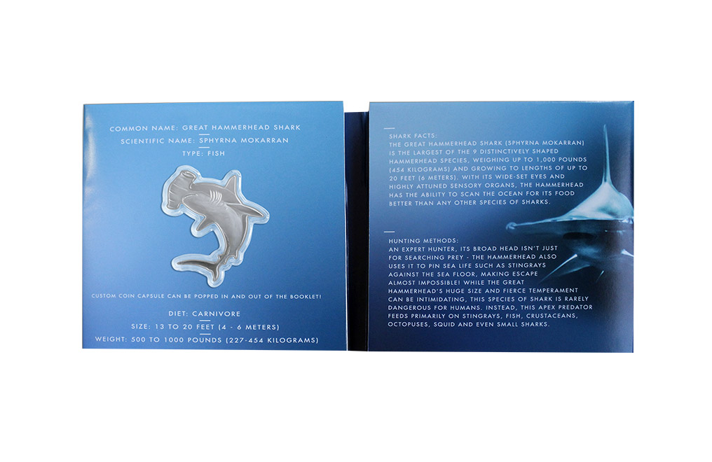 Buy 1 oz Silver Coin .9999 - Hammerhead Shark, image 4